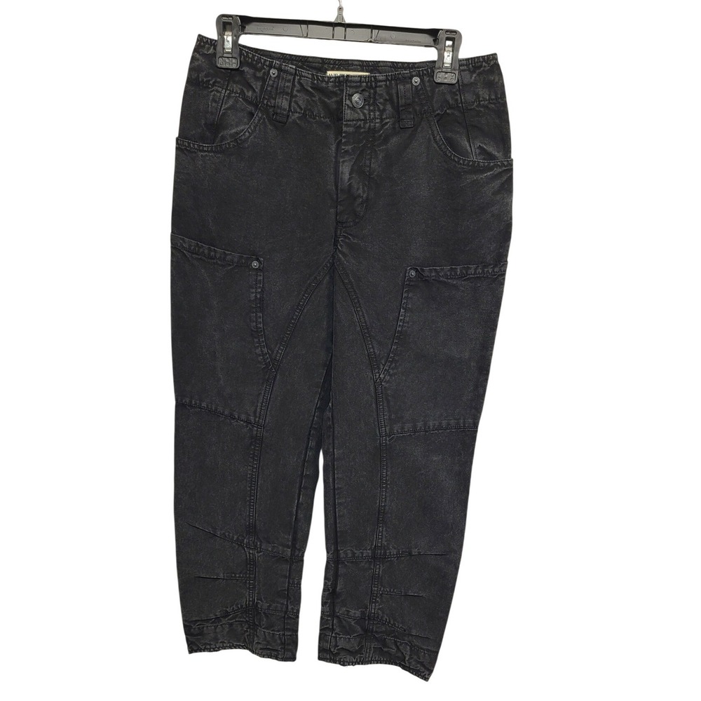WE THE FREE Womens Black Cargo Pants‎ Cropped Utility Style Size 4 NWOT